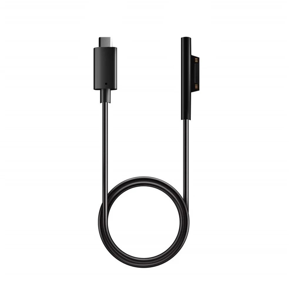 Магнитный разъем для быстрой зарядки зарядный кабель type C Tablet Black Plug And Play Compact с индикатором для microsoft Surface 3