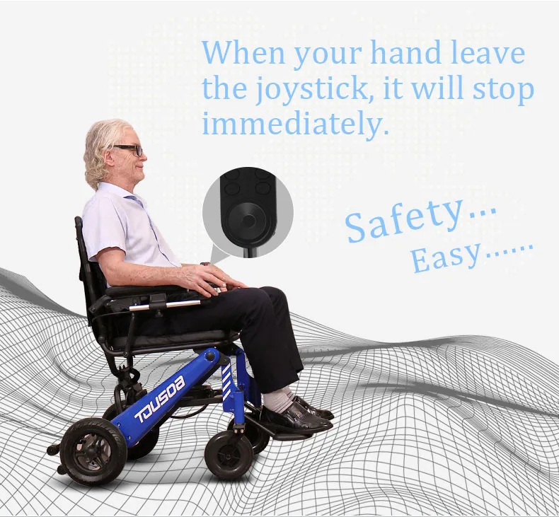 Модная Складная легкая электрическая инвалидная коляска для пожилых людей