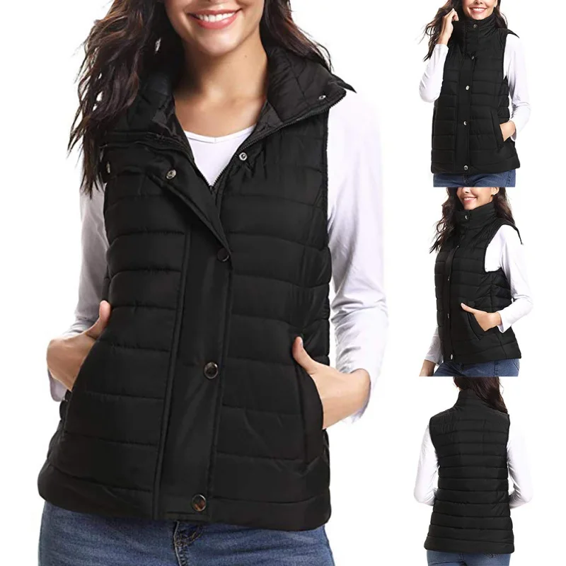 Женская верхняя одежда; куртка; Женская куртка; Chaqueta Mujer; складывающиеся жилеты; легкая куртка на молнии с карманами; зимняя теплая верхняя одежда