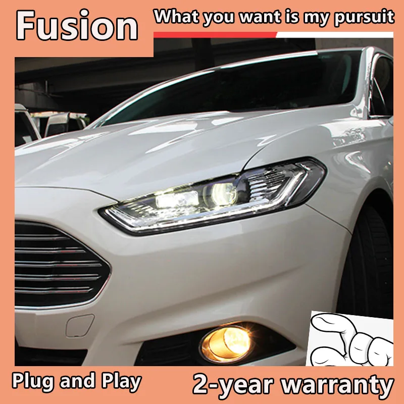 Фара в сборе для Ford Fusion фары 2013- Mondeo светодиодный фонарь светодиодный/ксеноновый объектив DRL HID передняя лампа аксессуары