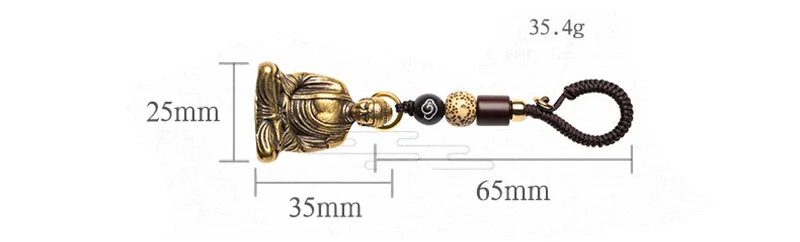 buddha brass pendant keychain (4)