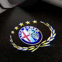 2 шт. для Alfa Romeo светодиодный светильник для двери автомобиля с логотипом Giulia Giulietta Mito Stelvio Brera 147 156 159 - Название цвета: Серебристый