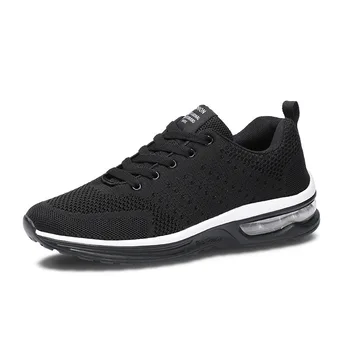 

New couple shoes breathable flying weaving sneakers men 47 large size running shoe cushion non-slip shock absorption casual shoe