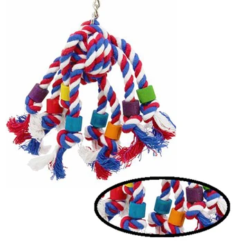 

Colorful Durable Parrot Cages Chew Toys Hanging Rope Bird Parrot Standing Training Toy Pet Supplies