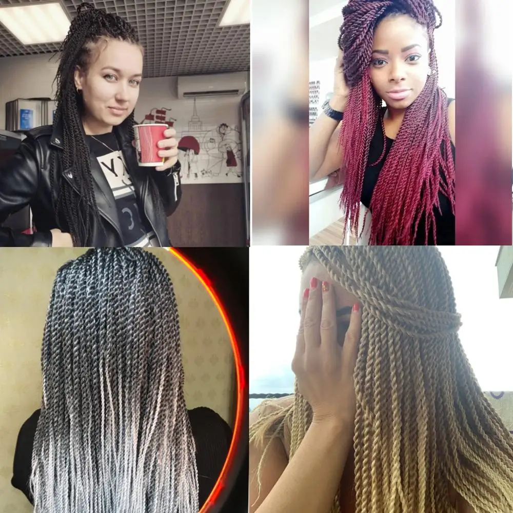 Полностью Звездные косички для вязания крючком 18 дюймов Сенегальские волосы