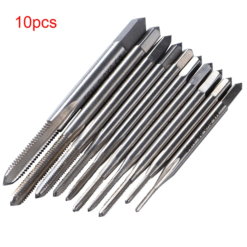 10pcs Thread Straight High Speed Steel Wire Tap Screw Tap Pipe Fluted Metric