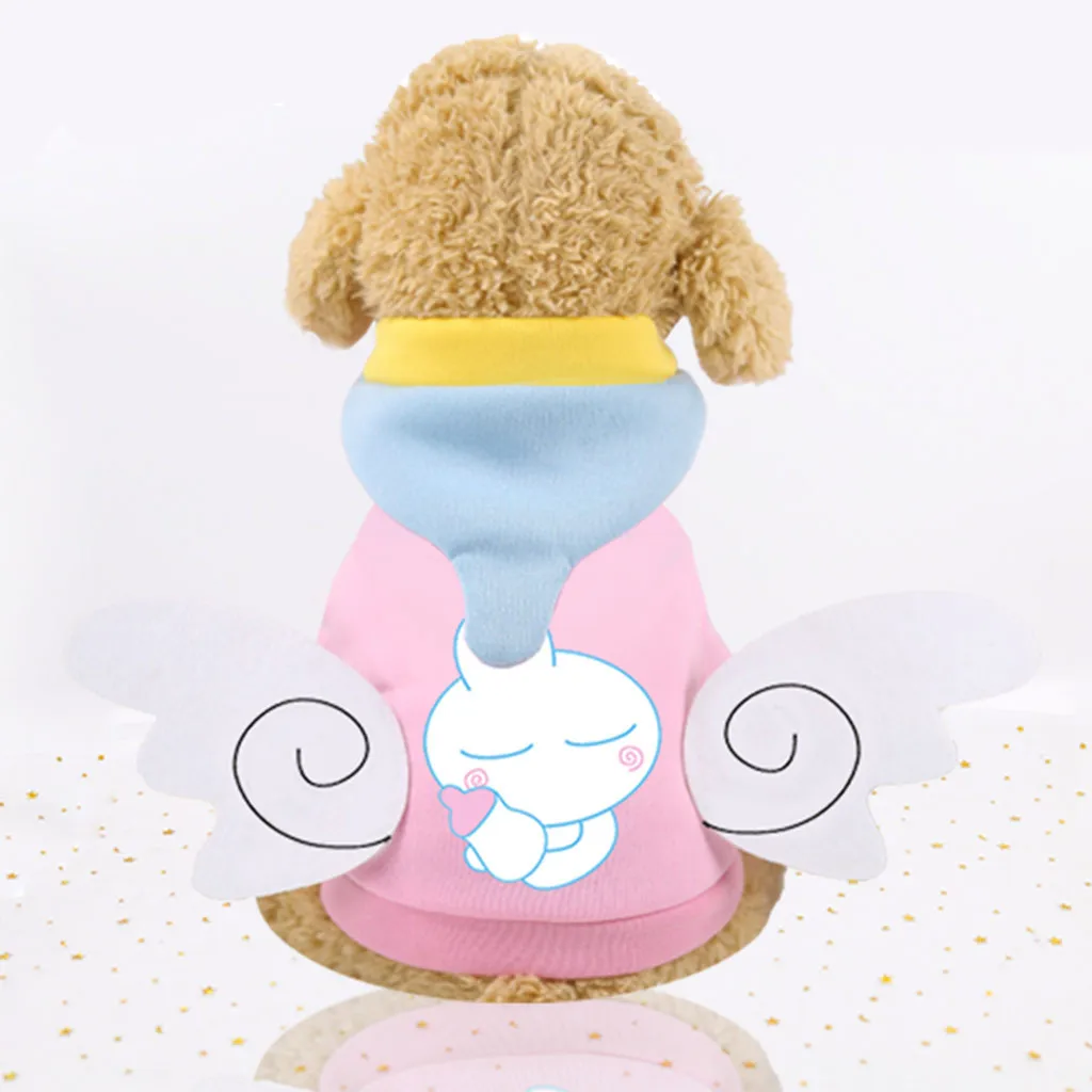 Модное милое зимнее пальто с капюшоном для собак и кошек Одежда для собак Одежда для бутылок крылья дропшиппинг#10240