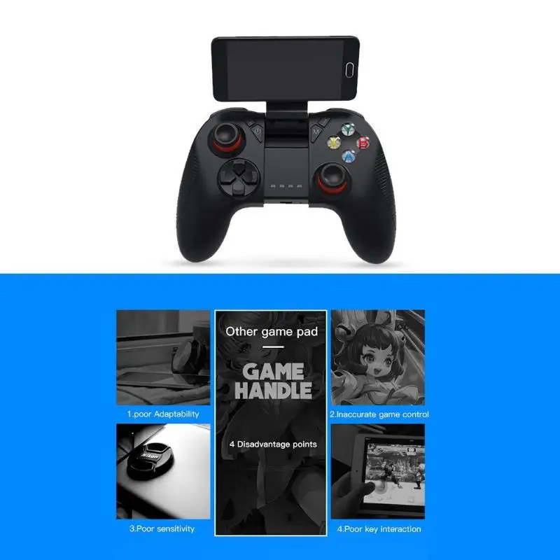 SHINECON B04 Беспроводная Bluetooth игровая ручка Подставка для телефона игровой контроллер Джойстик для Windows Android мобильный телефон