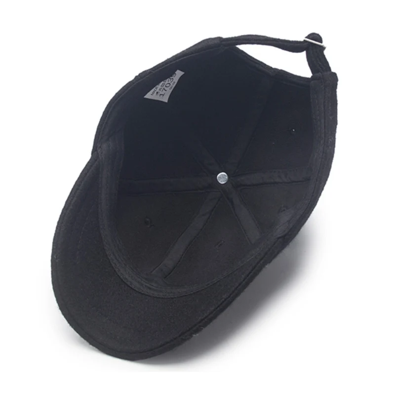 Fashion Adjustable Wool Blend Hat For Winter Outdoor Sports Warm Baseball Cap Adult Peaked Cap Hip Hop Hat