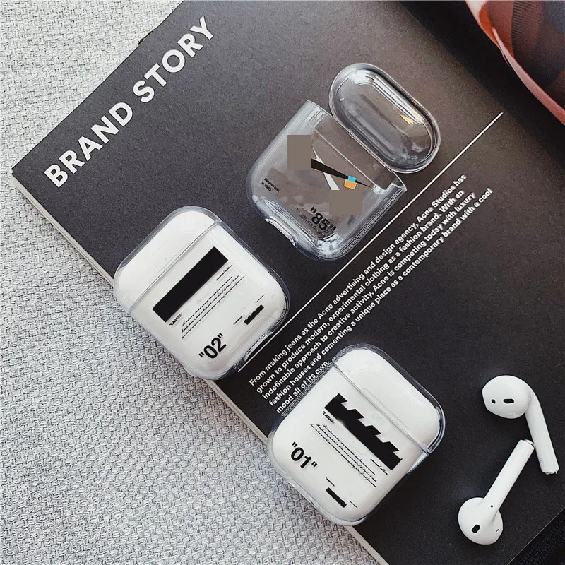 Модные сумки для Apple Airpods чехол Bluetooth аксессуары гарнитура наушники прозрачные fundas чехол для Airpods 1 2 Чехол Коробка
