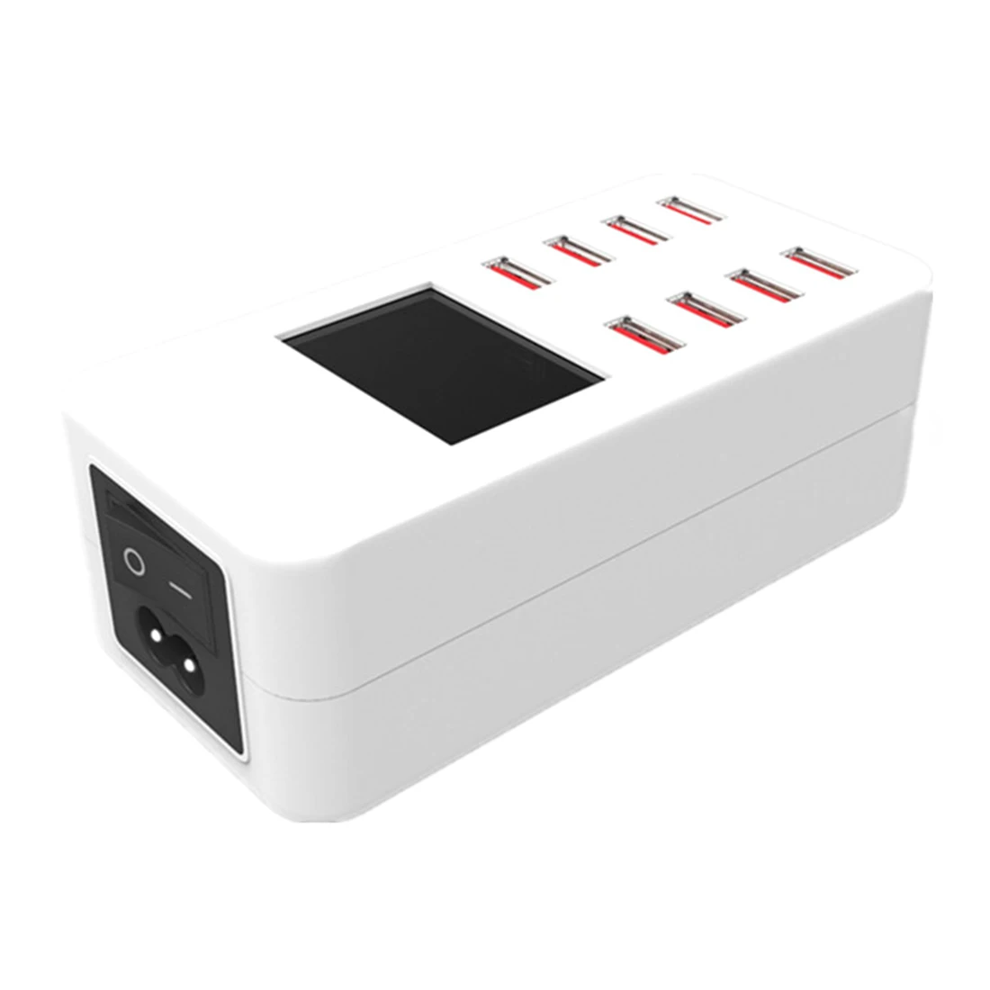White 5V 8A 8 Порты и разъёмы Smart usb-зарядное устройство с ЖК-дисплей 40 Вт зарядка через usb станция зарядное дорожное usb-устройство Зарядное устройство для смартфона Планшеты - Тип штекера: White