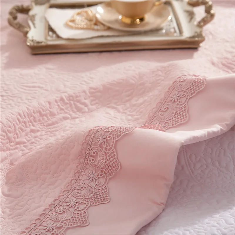 New 1pc 245x245cm and 245x265cm gray white cotton Bedspread and 2pcs pillowcase blanket Duvet Quilt bed cover