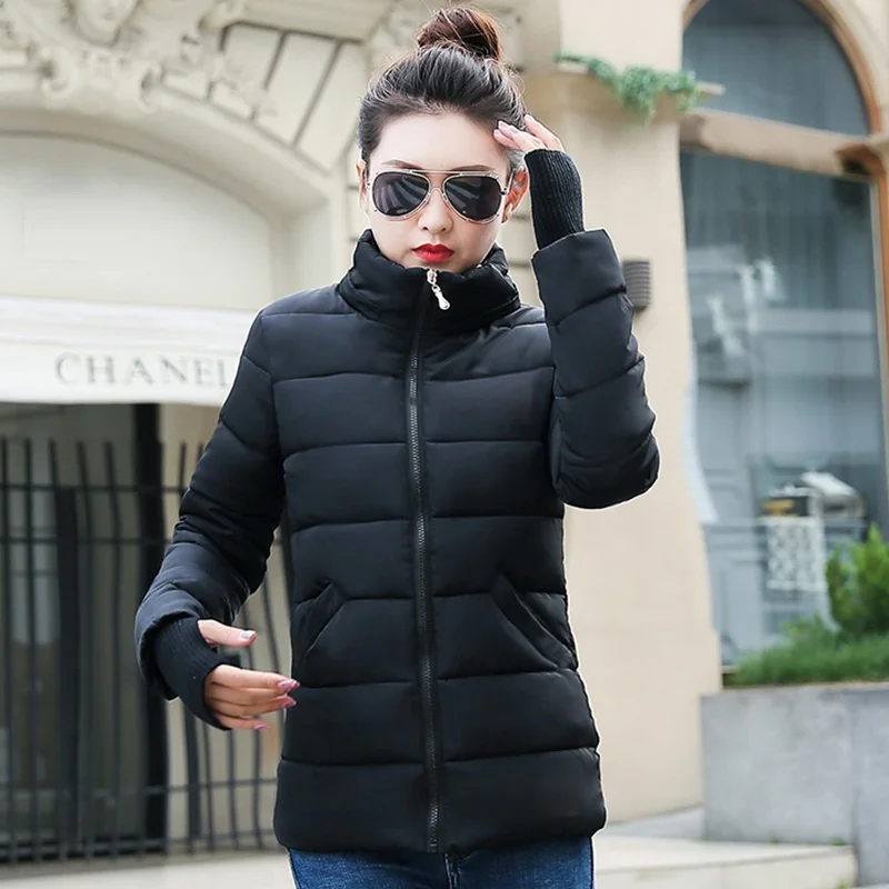 No hat black 3 Женская теплая зимняя куртка модное женское зимнее пальто с капюшоном воротник из искусственного меха пуховое хлопковое пальто большой размер 5XL Женское пальто - Цвет: No hat black 3