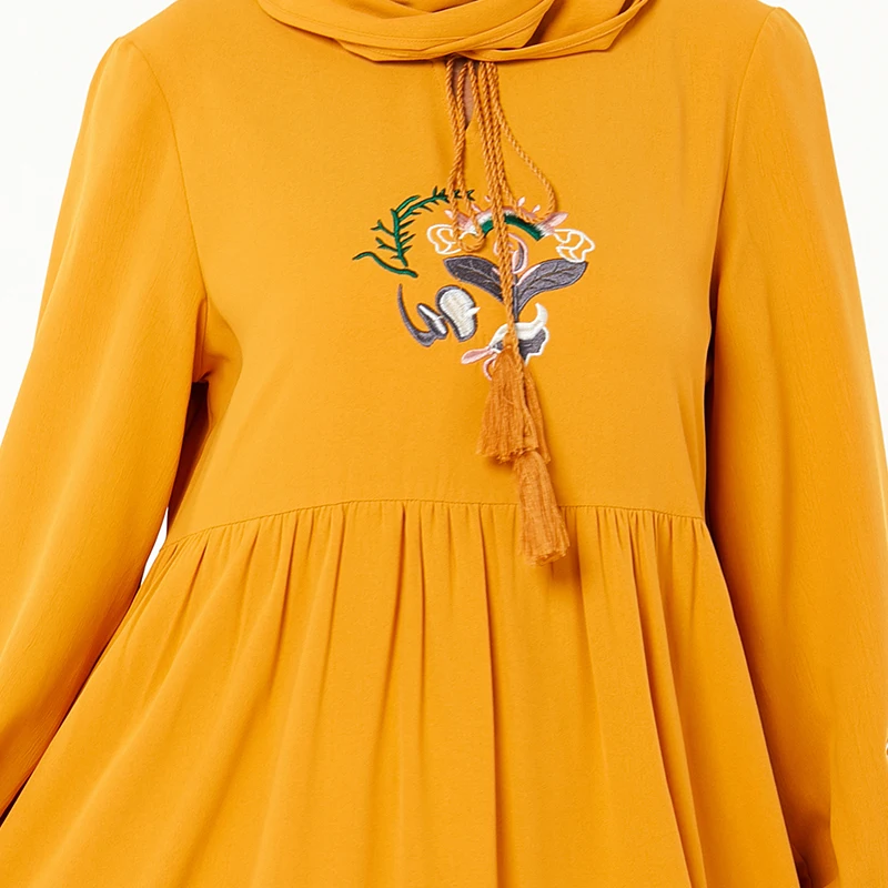 Abaya/мусульманское платье макси с цветочной вышивкой; Vestidos; кардиган; элегантное кимоно; длинные халаты; Jubah; Ближний Восток; Eid Ramadan; Исламский