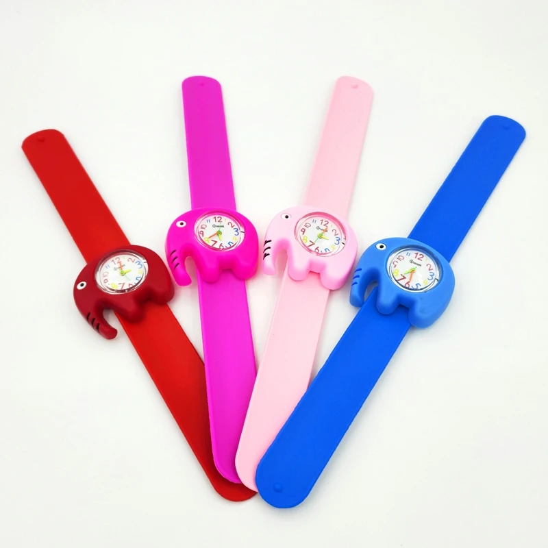 3D Детские Мультяшные часы с единорогом милый кролик силиконовый ремешок