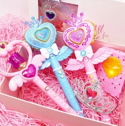 Ange princesse couronne petit démon fée baguette magique musique lumineuse LED Projection fille transformé en jouet pour enfants AK017 