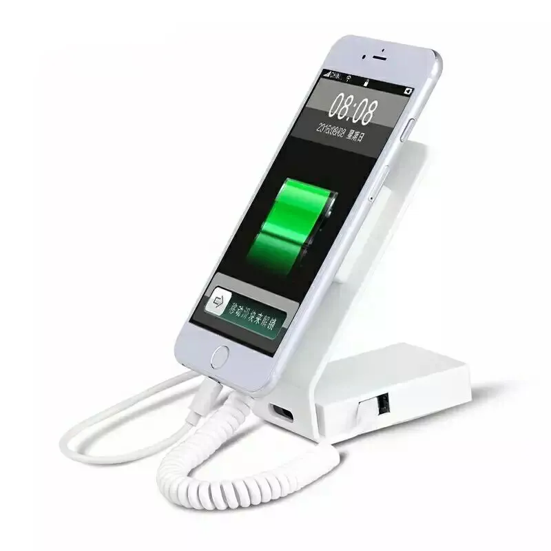 

Remote Control Cell Mobile phone security alarm display stand holder for anti-theft with charging function
