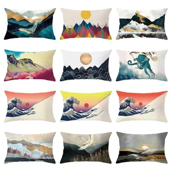 

Mountain Painting Landscape Cushion Cover 30x50 Rectangle Pillow Case For Living Room Sofa Throw Pillowcase Home Decor Kussenhoe