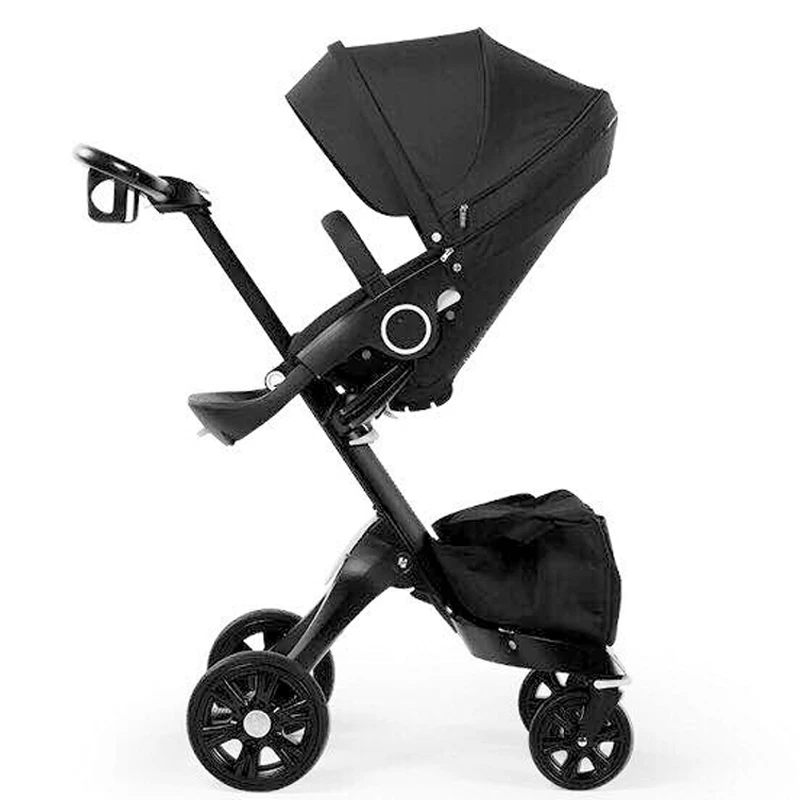 Baby Stroller 2 in 1 High Landscape Kids Pram Folding Carriage Black Newborn Stroller Car Baby Cart Luxury Pushchairs For Infant - Цвет: black pram1