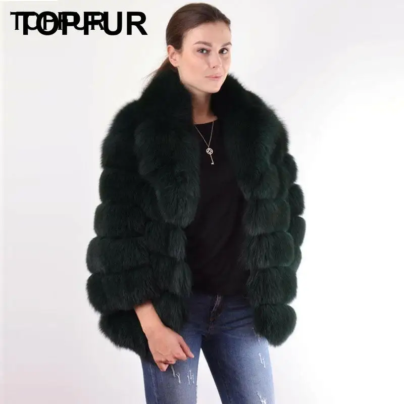 TOPFUR Natural Real Fox Fur Coat Women Fashion Winter Fox Fur Coat Female Luxury Fox Fur Jacket Outerwear Basic Jackets