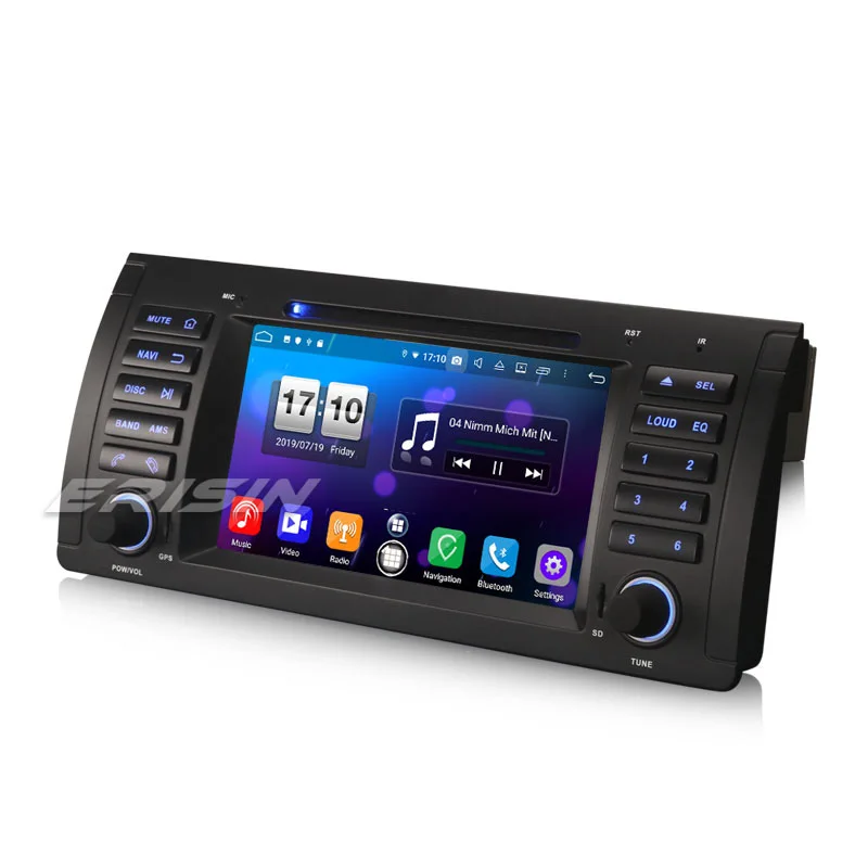 Top Erisin ES7753B 7" Android 9.0 Octa Core 4GB RAM Car DVD Radio BT for BMW 5 Series E39 E53 X5 M5 1