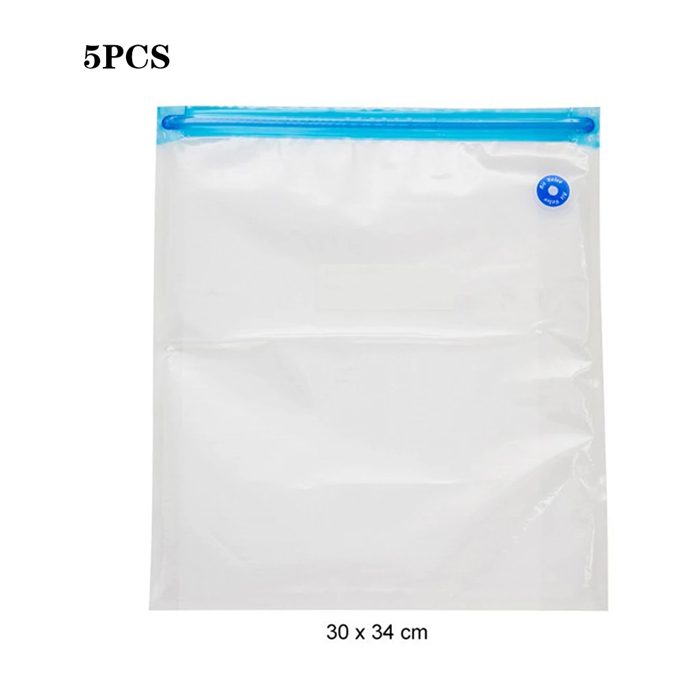 30X34CM Bags Бытовой дорожный мини воздушный насос с 5 мешками Портативный USB воздушный вакуумный насос компрессионный органайзер для хранения еды вакуумные пакеты - Цвет: 30X34CM Bags