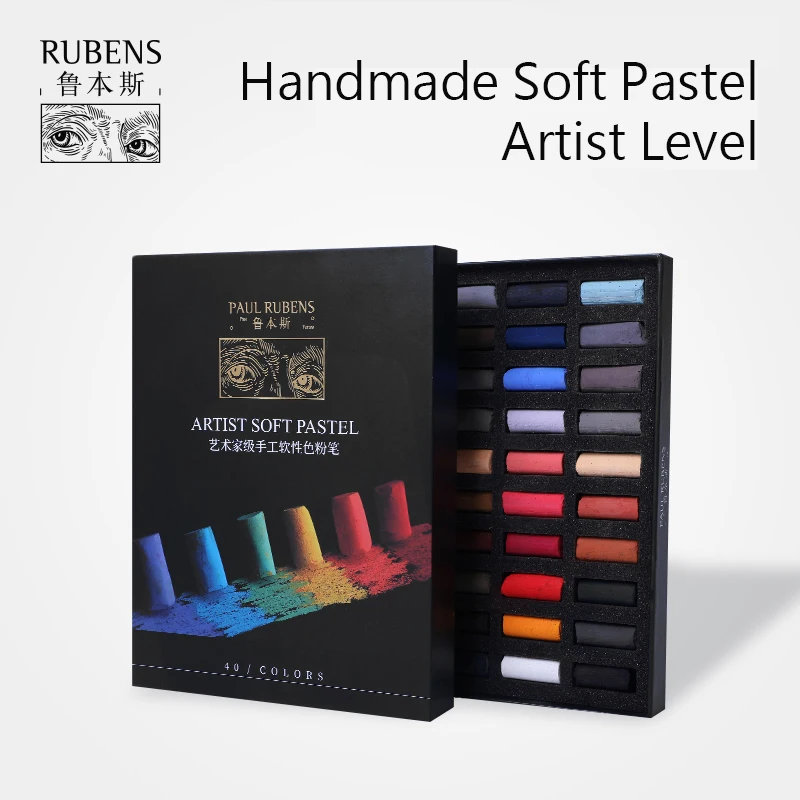 Paul Rubens Soft Pastels Set Painting Chalk Crayons Solid Non Toxic of 40 Colors Art Stationery Drawing Supplies Gift for Artist