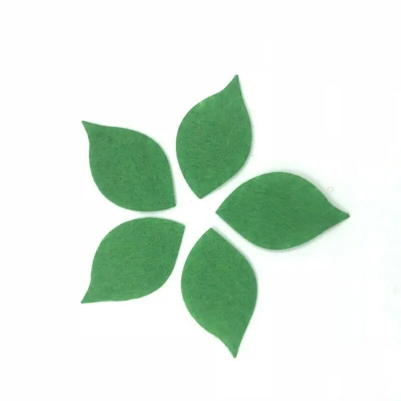 DIY Green Leaves Felt Card making decoration Applique Sewing clothing 25mm 200PCS felt fabric sheet
