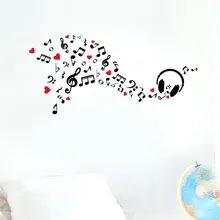 Heart Music Notes Generation резные съемные наклейки на стену для гостиной спальни дивана стены настраиваемые MU4377