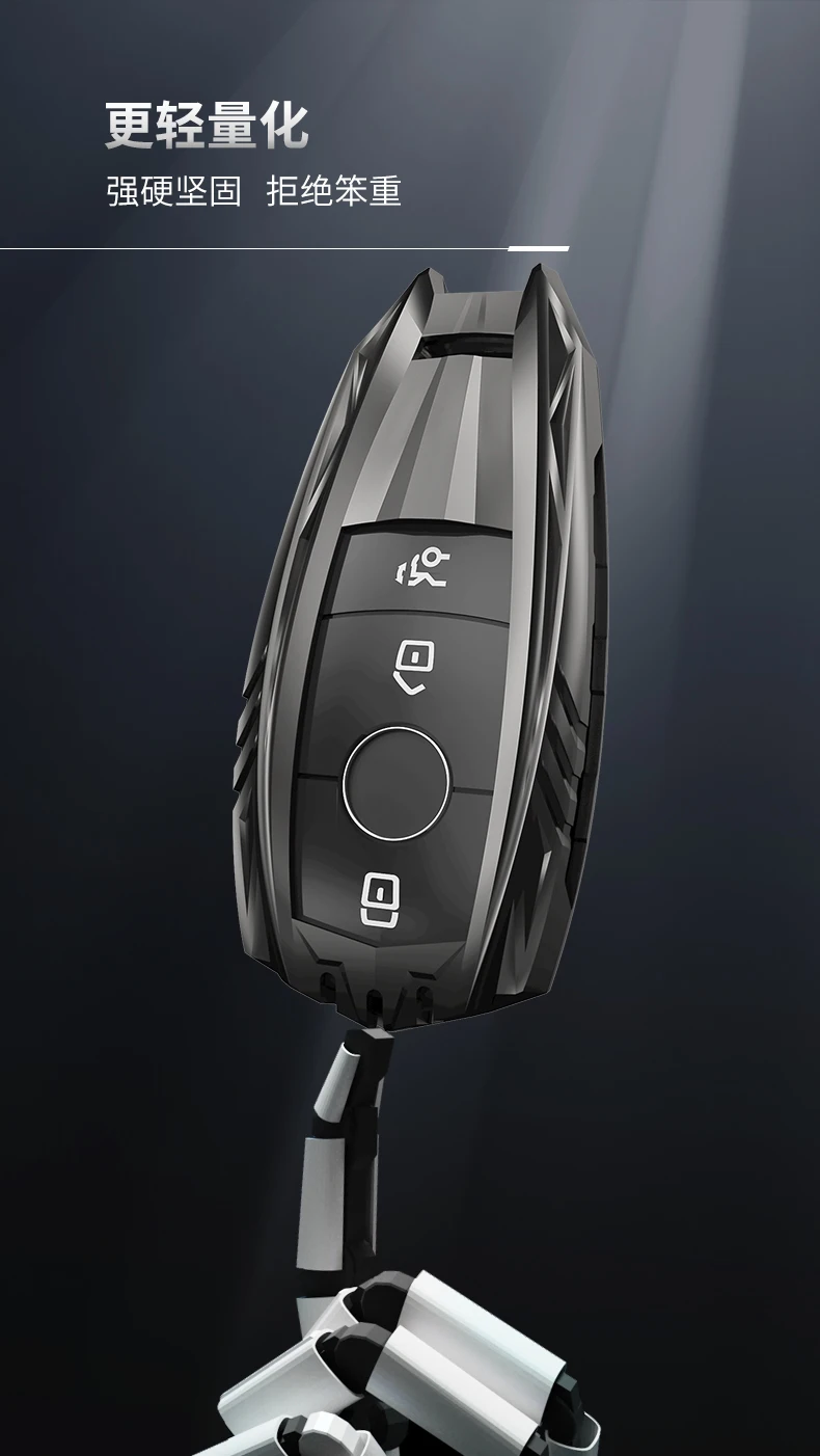 Custodia per chiave auto in lega di zinco per Mercedes Benz AMG A C E S series E200L E300L C260L E260 W204 W212 W176 CLA GLA Car acessori - Hcd4f059145674740a3ba4a45efdad41dN