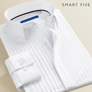 

Smartfive Dress Money Men Banquet Positive Pack Shirt White Micro-elastic Slim Fit Long Sleeve Groom Marriage Dress