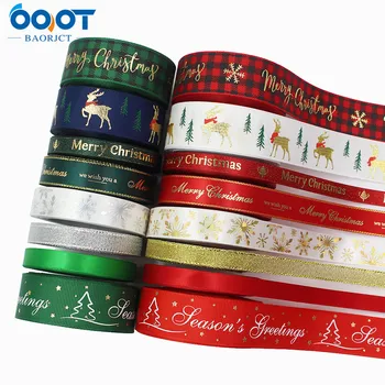 

20702,3/8",1",10yards Christmas series Cartoon grosgrain ribbons,bow cap accessories party Gift wrap DIY handmade materials