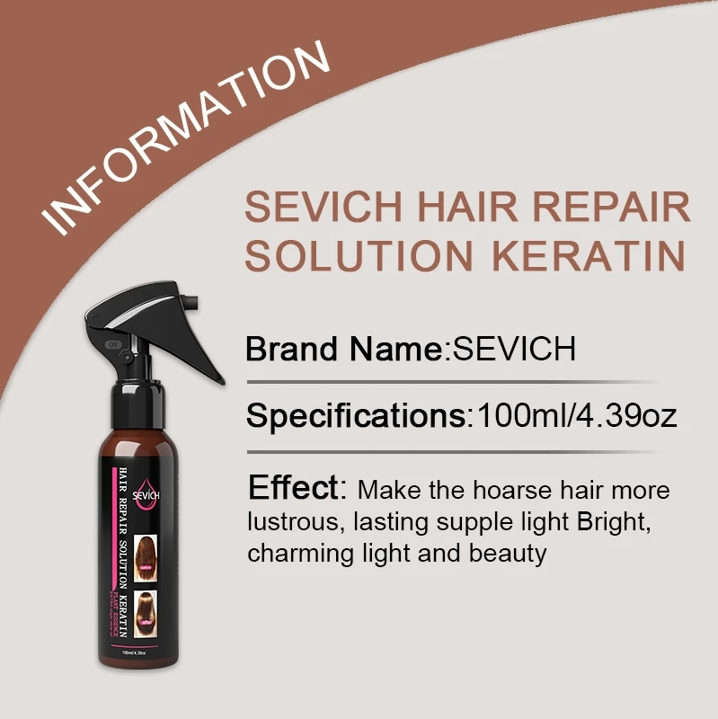 Sevich Virgin olive oil Hair Repair Solution Spray Hair Care 100ml Repair Keratin Hair Spray For Dry Frizzy Damaged Hair