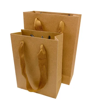 

30Pcs/lot kraft paper storage bag with handle wedding party gift bags Multifunctional cloth shoes gift paper bags Wholesale