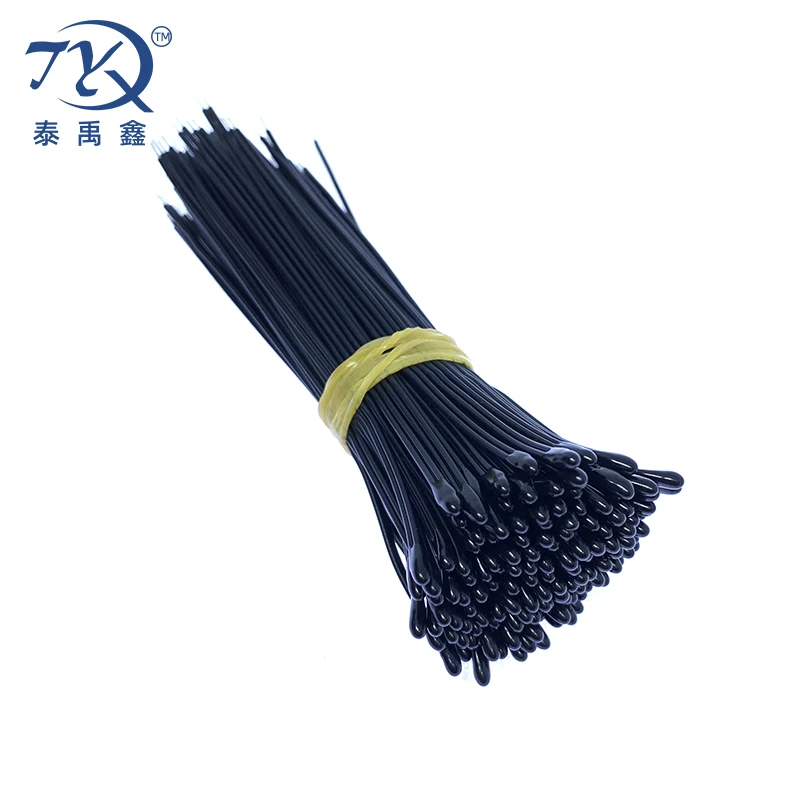

100 шт., датчик температуры черного кожаного провода MF52D202F3470L100mm