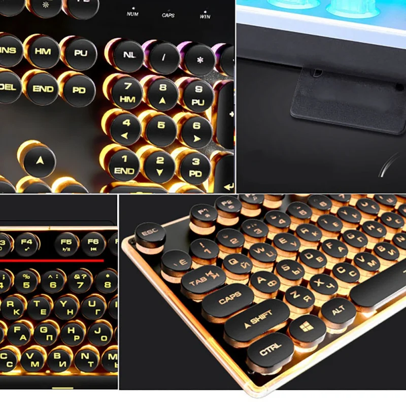 Универсальная Проводная игровая клавиатура с подсветкой USB 104, клавиатура для настольного ноутбука