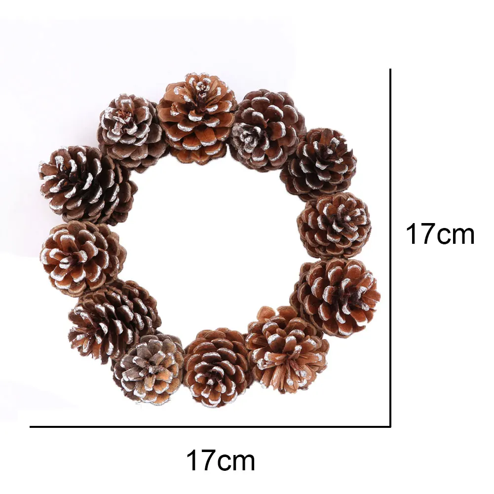 2 Pcs Front Door Home Wreath Hanging Wedding Holiday Pine Cones DIY Party Gift Autumn Christmas Decoration Festival