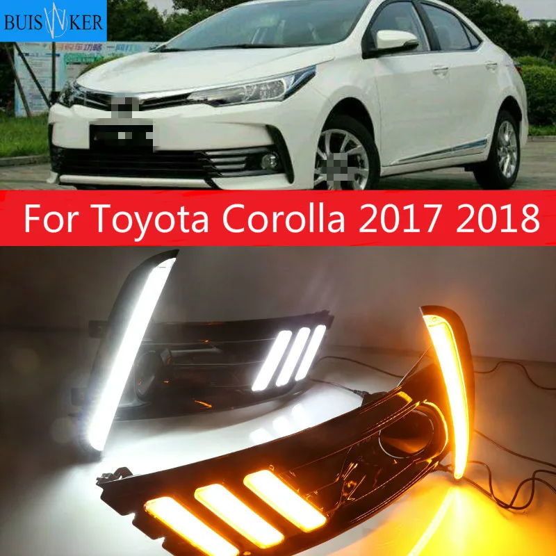 

2 шт., водонепроницасветодиодный светодиодные дневные ходовые огни для Toyota Corolla 2017 2018