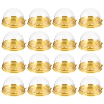 

200pcs Round Shape Mid-Autumn Festival Moon Cake Tray Dessert Box Golden Bottom