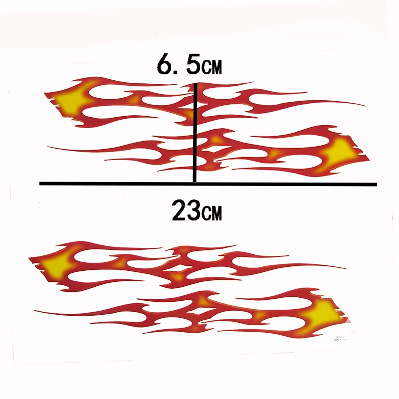 2 листа 25 см наклейка с пламенем Водонепроницаемая мотоциклетная наклейка на шлем Чоппер Байк ATV велосипед Скутер наклейка