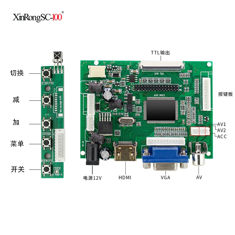 7 дюймов ips 1024*600 Экран Дисплей ЖК-дисплей для контроля уровня сахара в крови с дистанционным драйвер Управление доска 2AV HDMI VGA для Raspberry Pi банан апельсин Pi