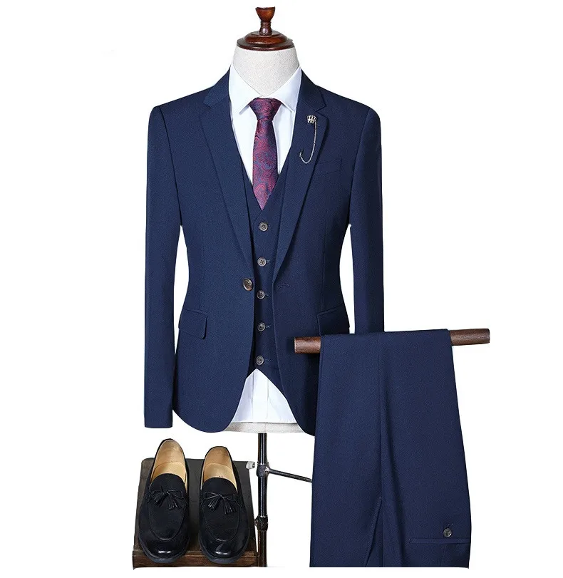Slim Fit Мужские свадебные костюмы мужские формальные костюмы весна осень 3 шт костюм(куртка+ жилет+ брюки