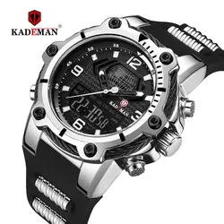 KADEMAN мужские часы лучший бренд класса люкс модные водонепроницаемые военные спортивные цифровые Мужские кварцевые часы наручные часы Relogio