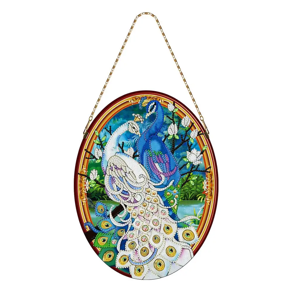 

New Arrival Leather Fabric 5D Diamond Painting Peacock Pattern Diamond Embroidery Picture Of Rhinestone DIY Home Wall Decoration