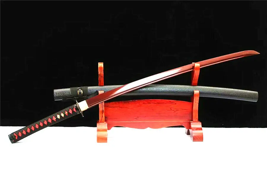 HandMade Japanese Sword Samurai Katana Very Sharp Blood Red High Manganese Steel Blade