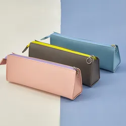 Pen Bag Portable Large-Capacity Cosmetic Bag Multifunctional Student Zipper Stationery Bag Pu Waterproof Storage Bag