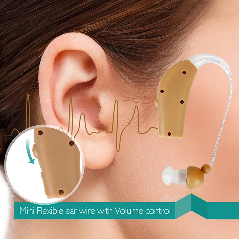 Пластиковые слуховые аппараты, звуковой усилитель голоса за ухом, регулируемые беспроводные слуховые аппараты для пожилых людей глухота