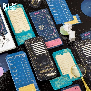 

60*150mm Kawaii Cute Planet Gold Memo Pad Agenda List Notepad Diary Stationery School Office Supplies Bullet Journal sl2416