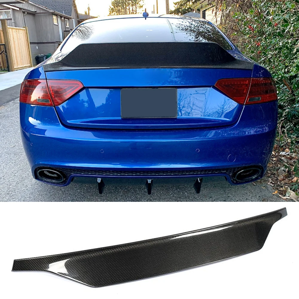 RS5 задний багажник спойлер загрузки губы крыло для Audi RS5 купе 2012- карбоновое волокно заднего крыла автомобиля спойлер