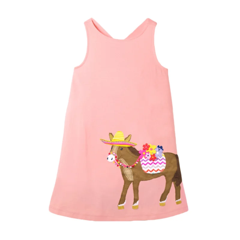 Little maven/Новинка года; летняя одежда для маленьких девочек; Брендовое платье для детей; хлопковые безрукавные Сарафаны с аппликацией в виде животных